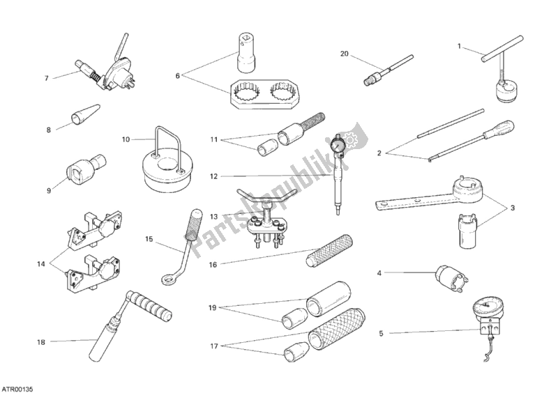 Toutes les pièces pour le Outils De Service D'atelier, Moteur Ii du Ducati Superbike 848 USA 2008